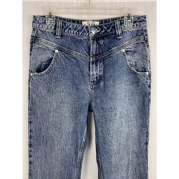 Free People Jeans Naomi Flare Denim Acid Wash Western Cowgirl Rodeo Boho Hippie - Picture 5 of 9